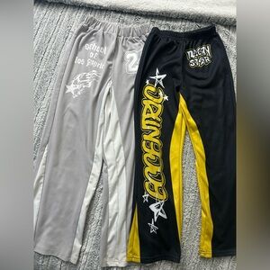 Gray and Black Graphic Sweatpants